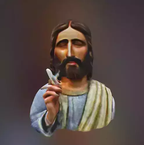 Jesus Christ smoking a joint