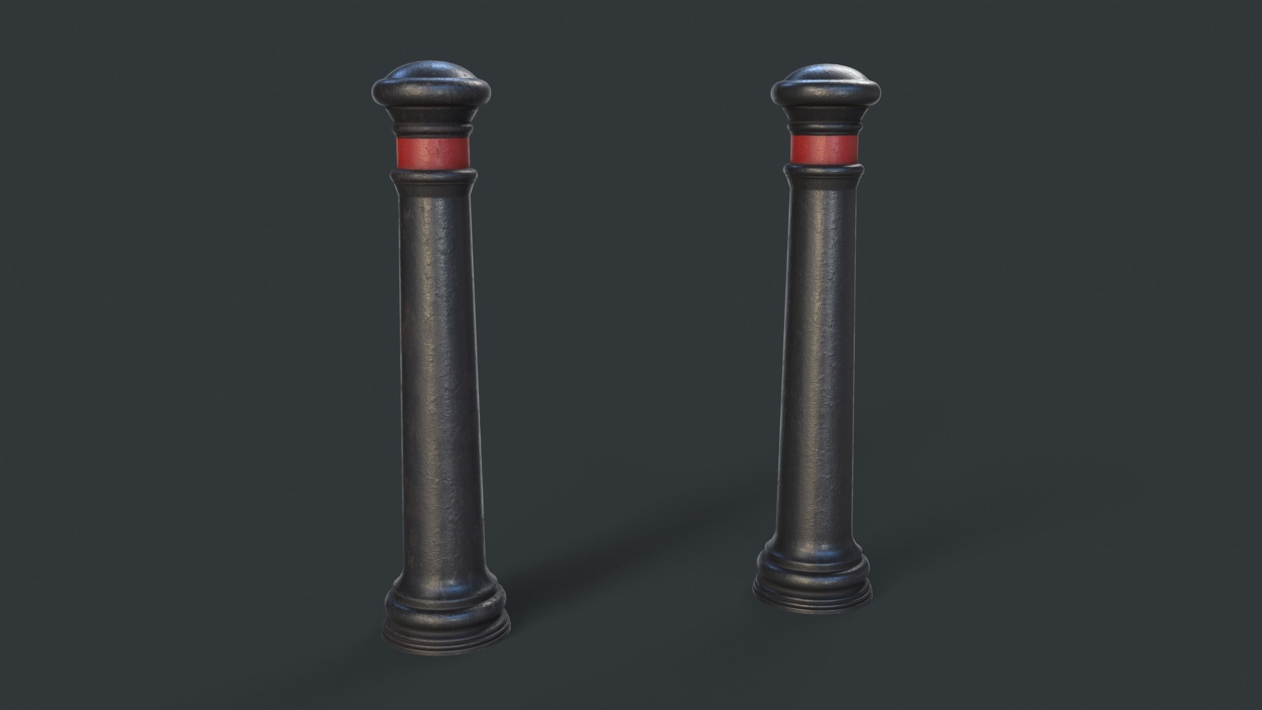 Street Bollard 12 PBR Game Ready Low-poly 3D model_1