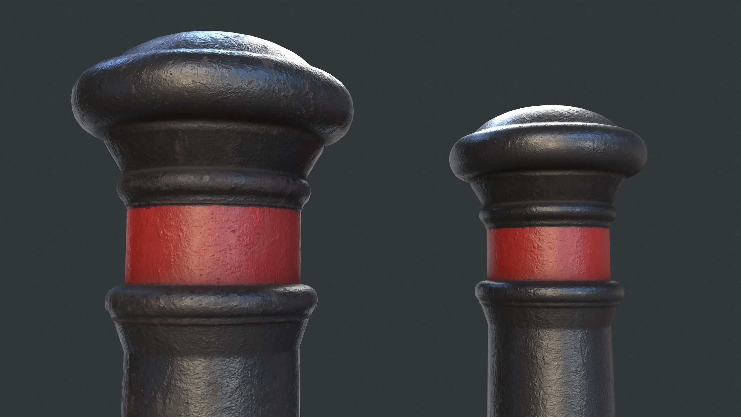 Street Bollard 12 PBR Game Ready Low-poly 3D model_5