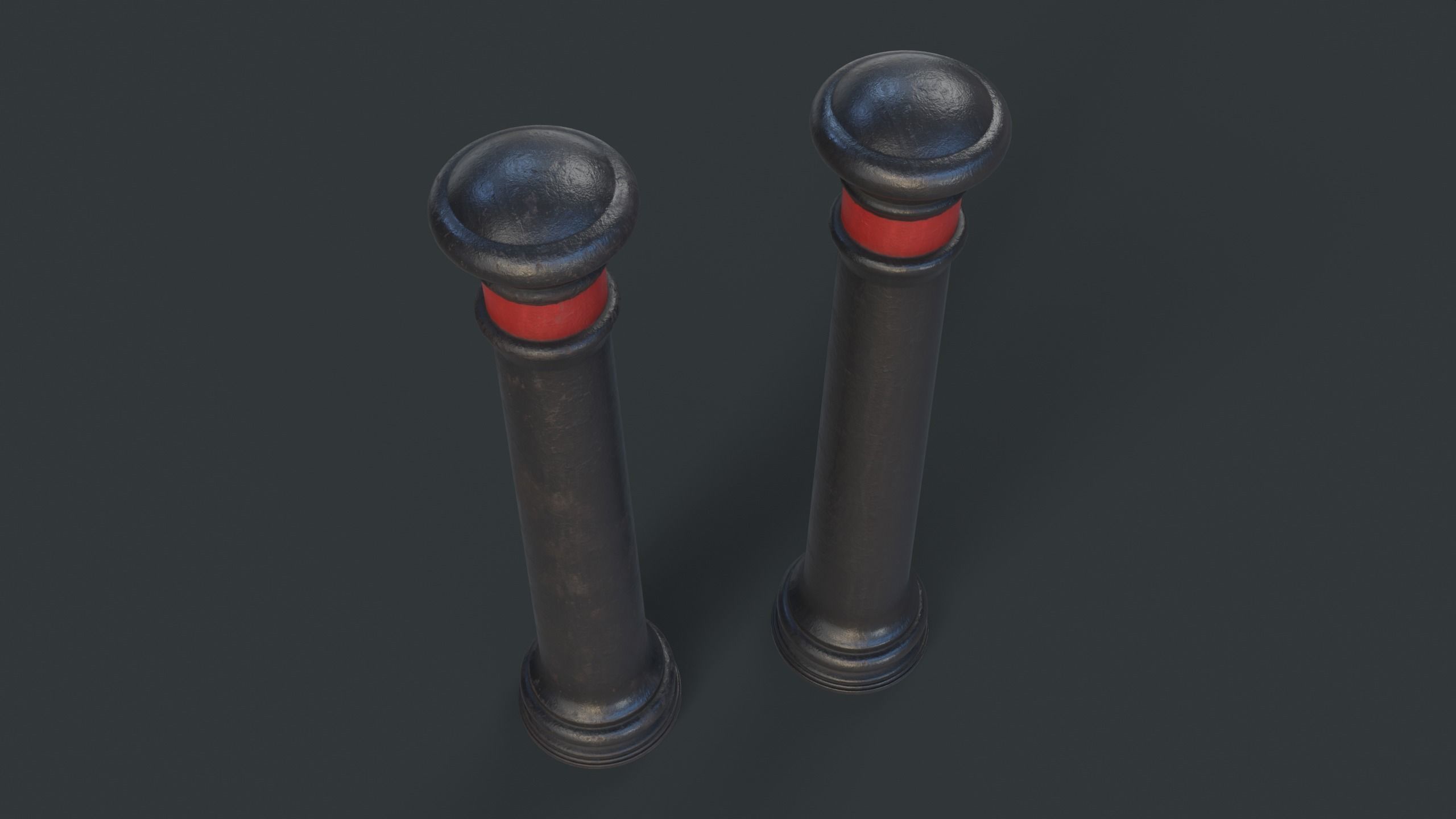 Street Bollard 12 PBR Game Ready Low-poly 3D model_6