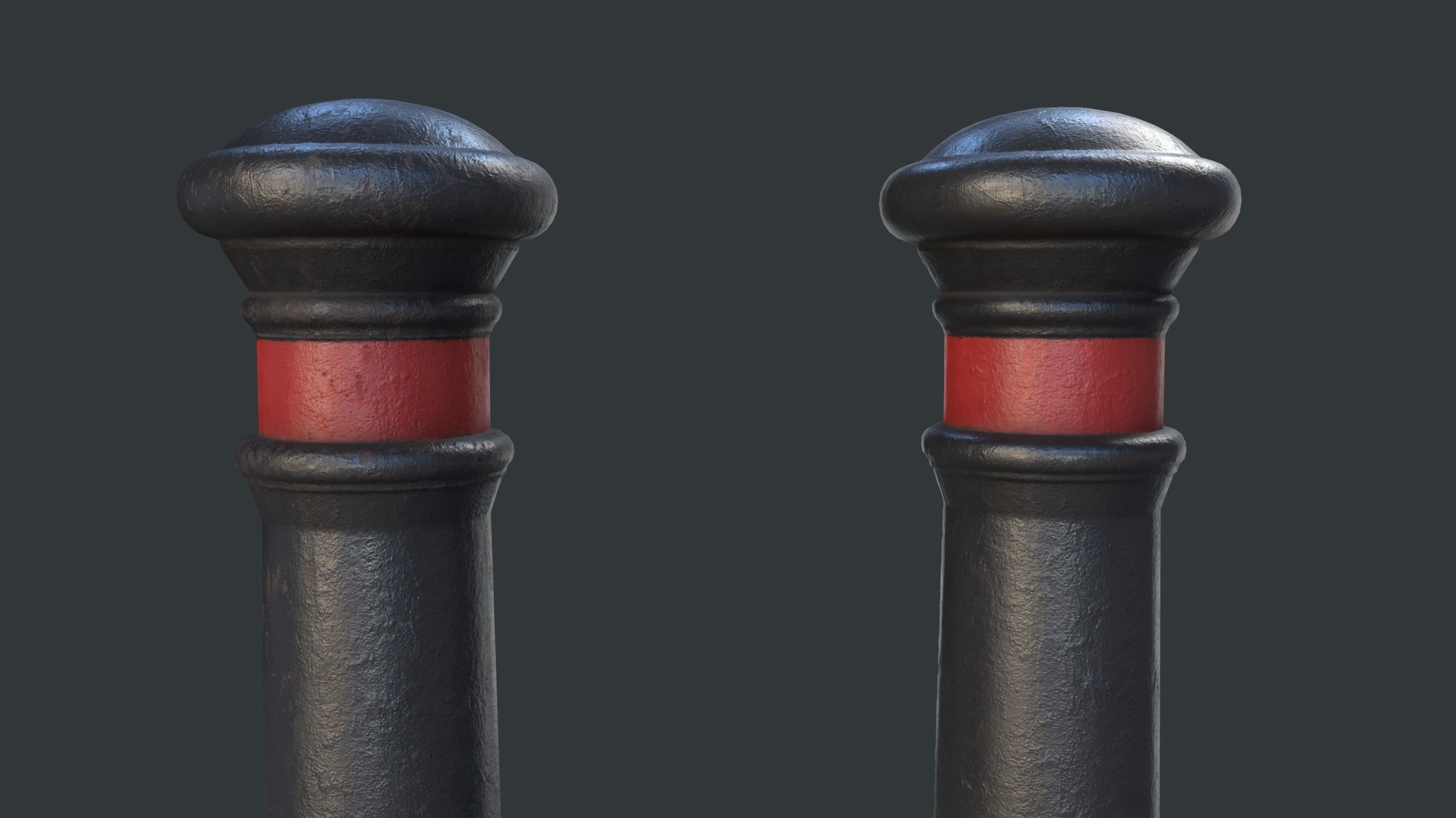 Street Bollard 12 PBR Game Ready Low-poly 3D model_2