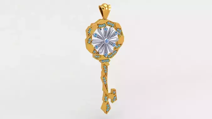 Frozen Luxury unique Key Pendant