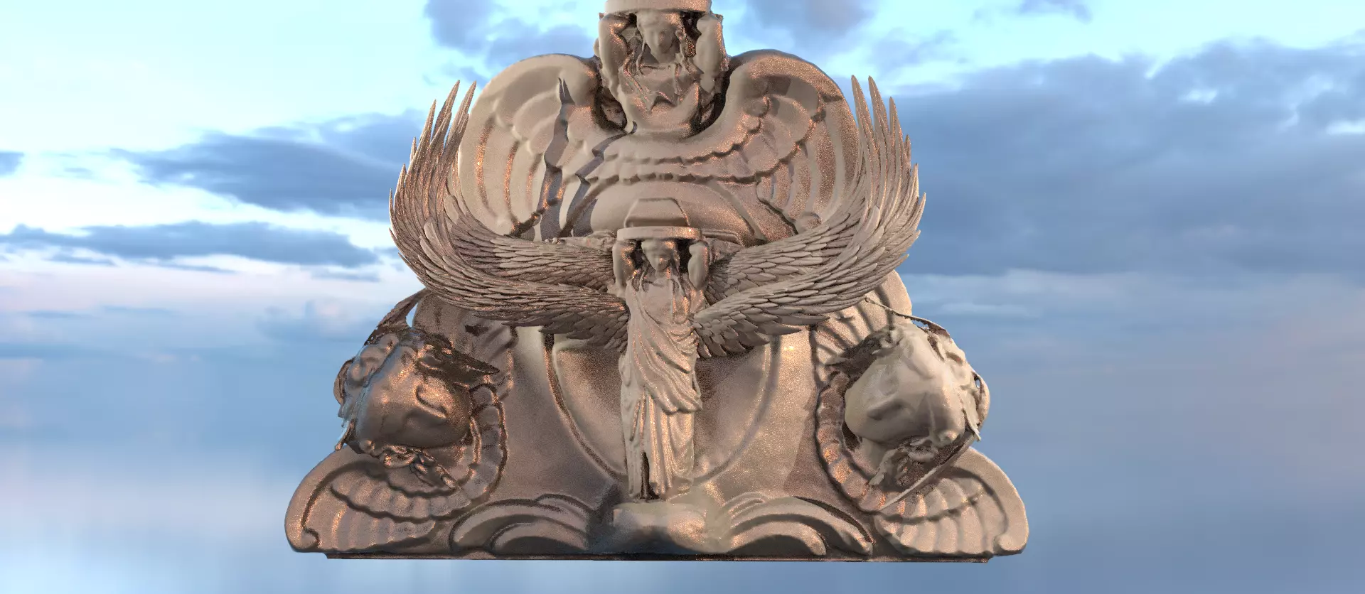 Angels renaissance wall mount 3D model