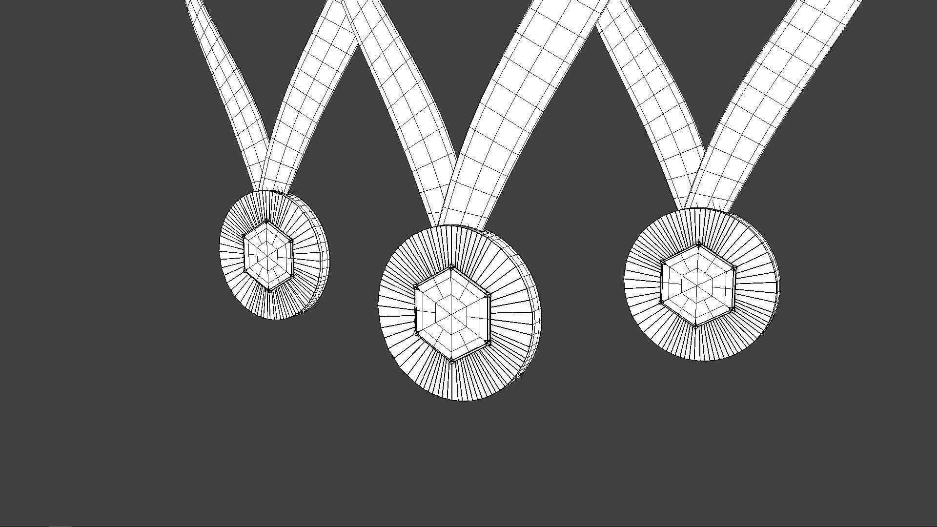 Official Paris 2024 Summer Olympics Medals Low-poly 3D model_7