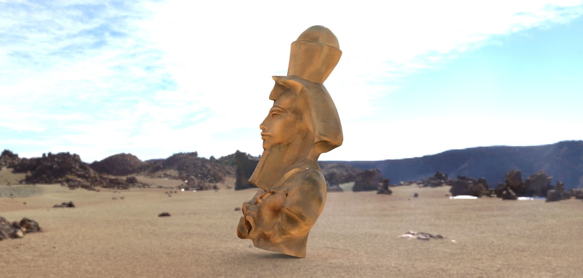 Ikhnaton Low-poly 3D model_7