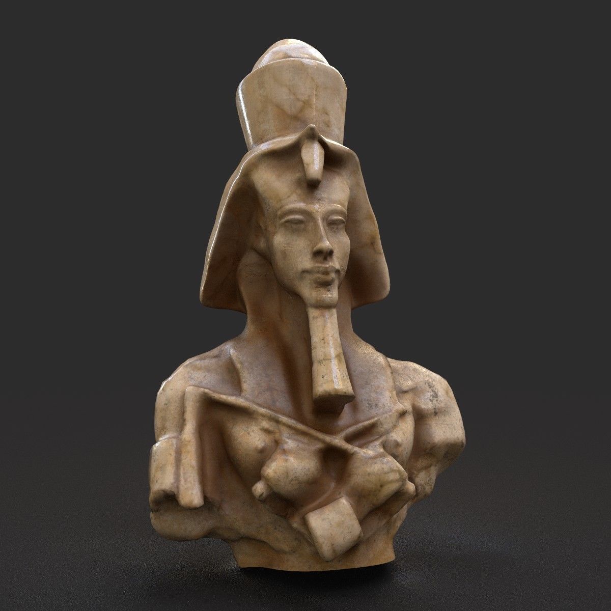 Ikhnaton Low-poly 3D model_2