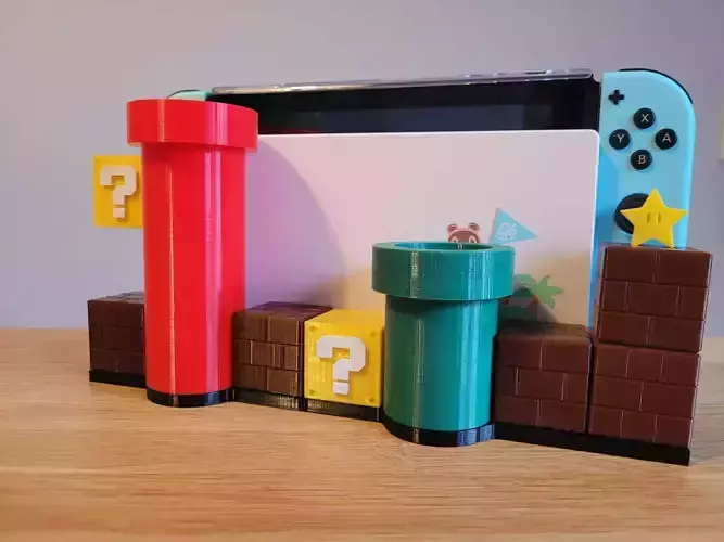 Nintendo Switch With 2 Docks Mario Bros Style