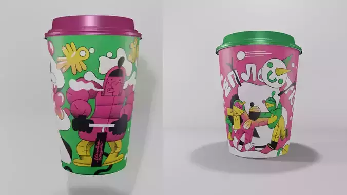 Colorful Disposable Coffee Cups