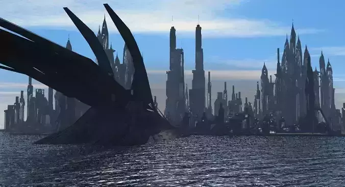 Scifi City Buildings Free 3D model