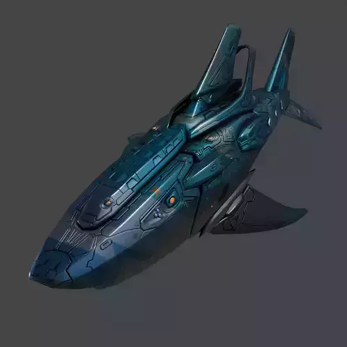 Space Shark Spaceship Low-poly 3D model Space Shark Spaceship Low-poly 3D model