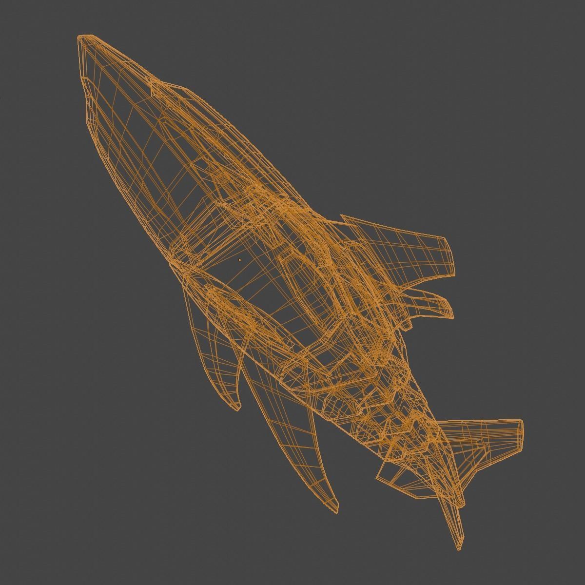 Space Shark Spaceship Low-poly 3D model_19