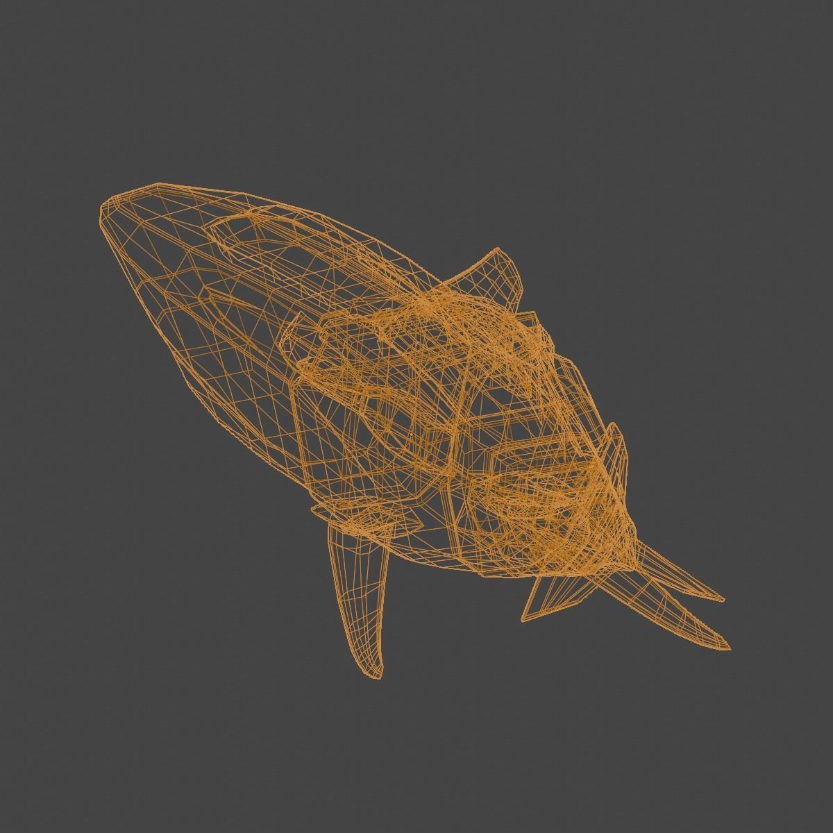 Space Shark Spaceship Low-poly 3D model_18