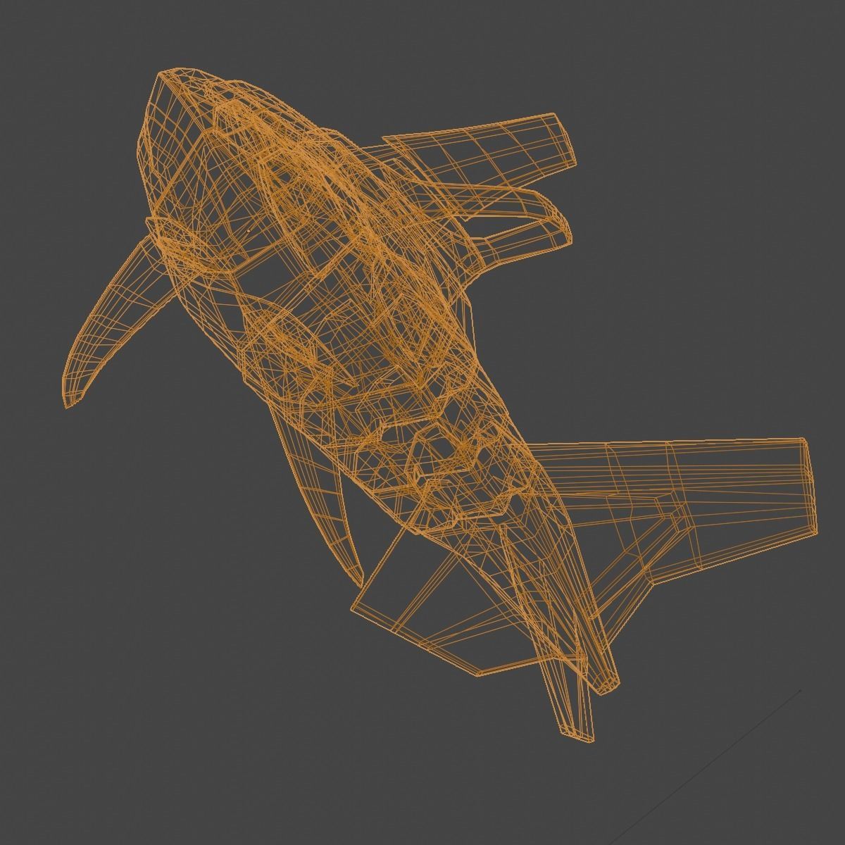 Space Shark Spaceship Low-poly 3D model_20