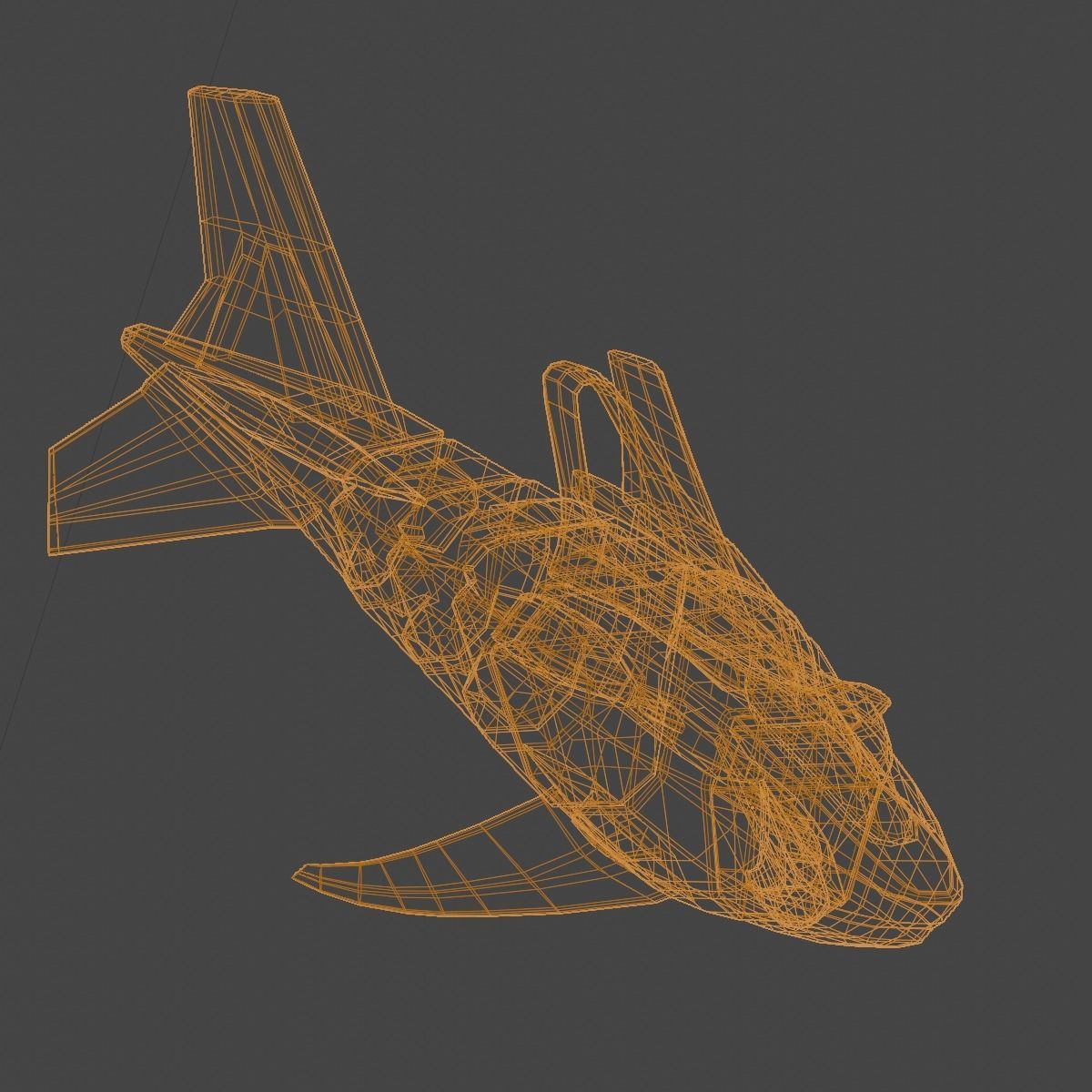 Space Shark Spaceship Low-poly 3D model_23