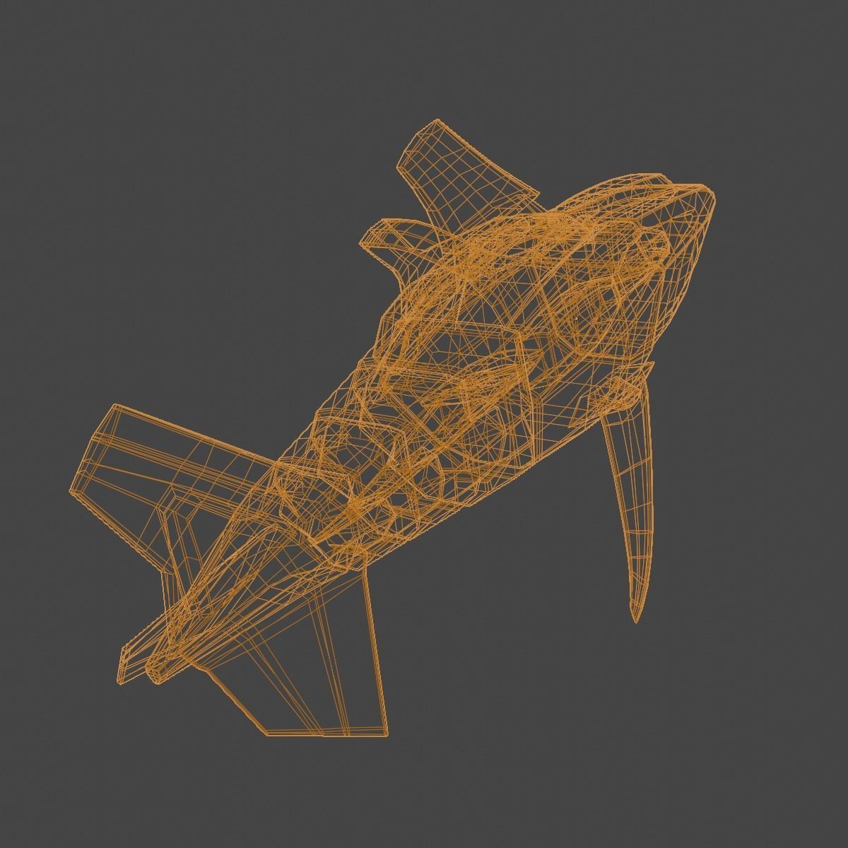 Space Shark Spaceship Low-poly 3D model_22