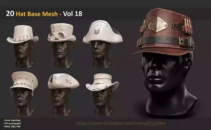 20 Hat Base Mesh - Vol 18