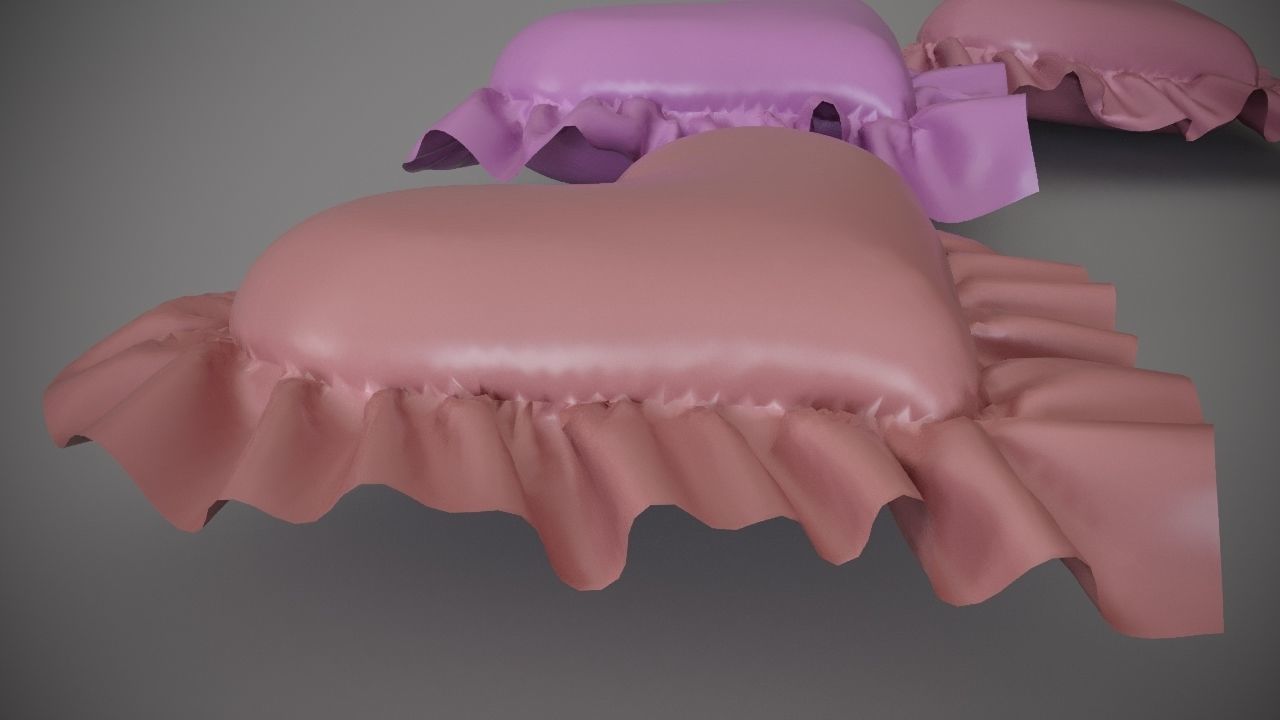 Ruffle pillows  3D model_3