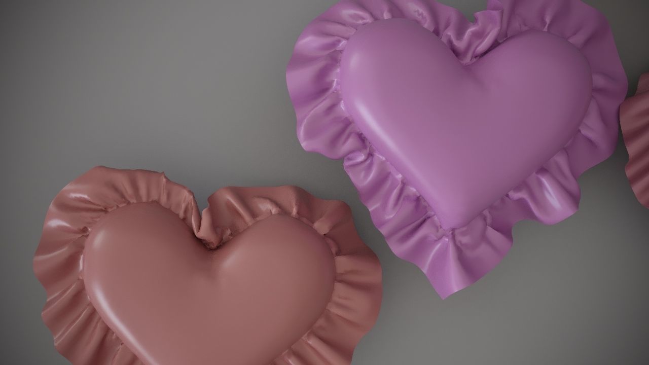 Ruffle pillows  3D model_1