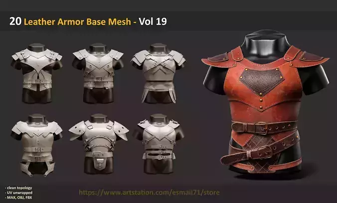 20 Leather Armor Base Mesh - Vol 19