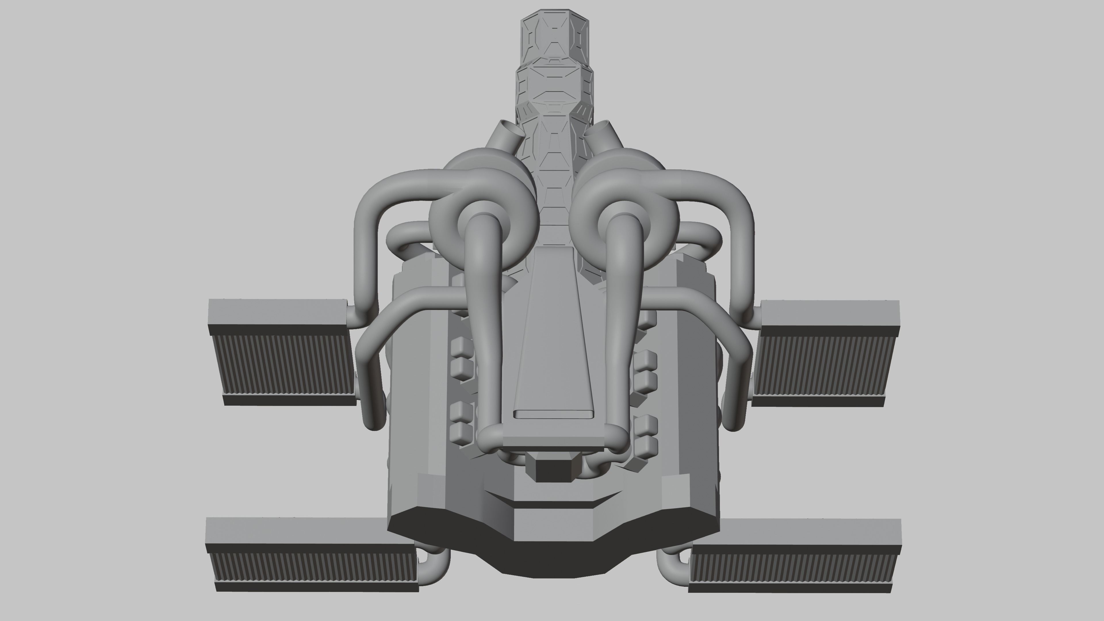 Twin Turbocharged V6 Engine Free 3D model