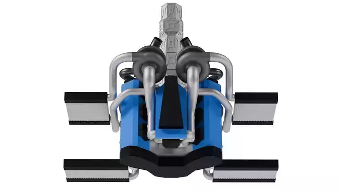 Twin Turbocharged V6 Engine Free 3D model