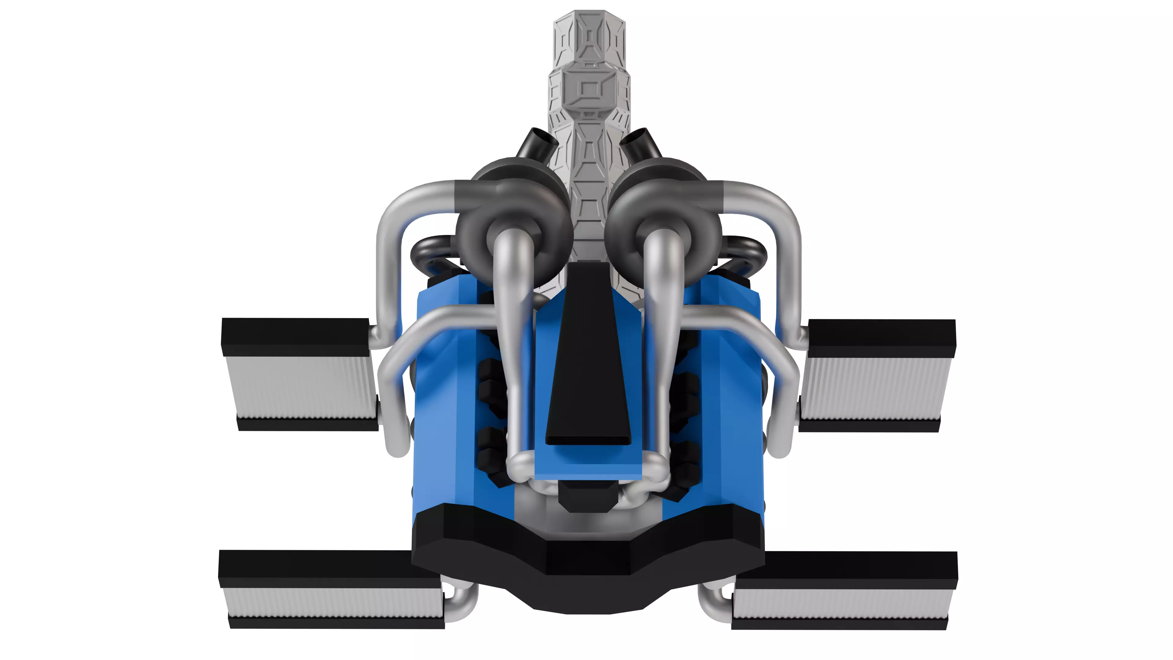 Twin Turbocharged V6 Engine Free 3D model