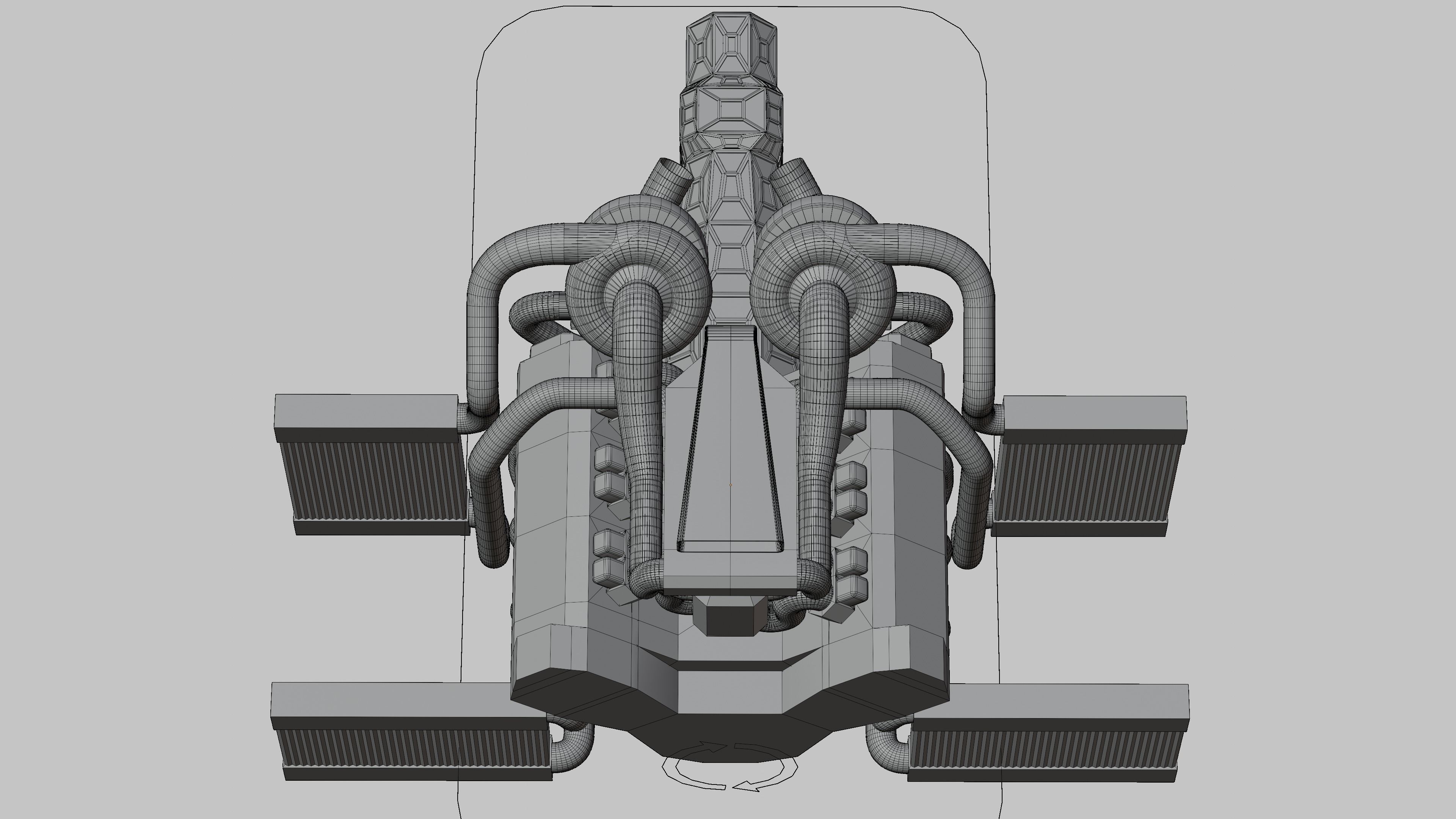 Twin Turbocharged V6 Engine Free 3D model