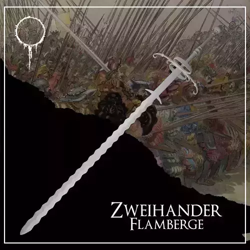 ZWEIHANDER FLAMBERGE REAL SIZE  3D print model