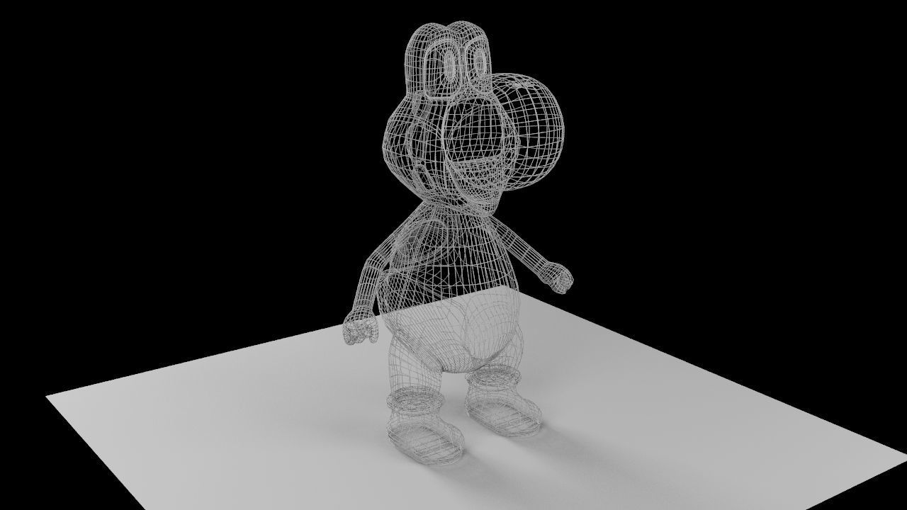 Yoshi from Super Mario All Quad Low-poly 3D model_11