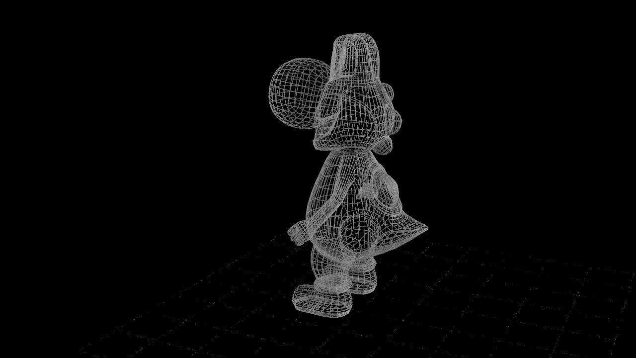 Yoshi from Super Mario All Quad Low-poly 3D model_13