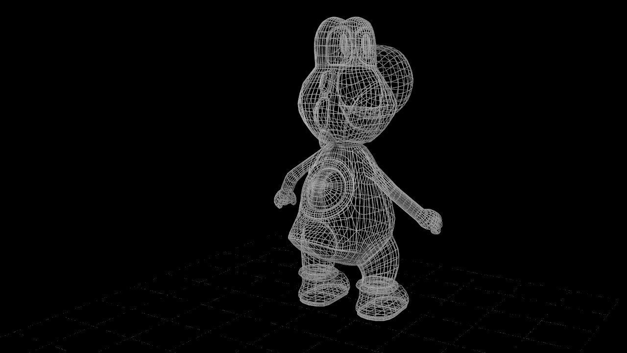 Yoshi from Super Mario All Quad Low-poly 3D model_14