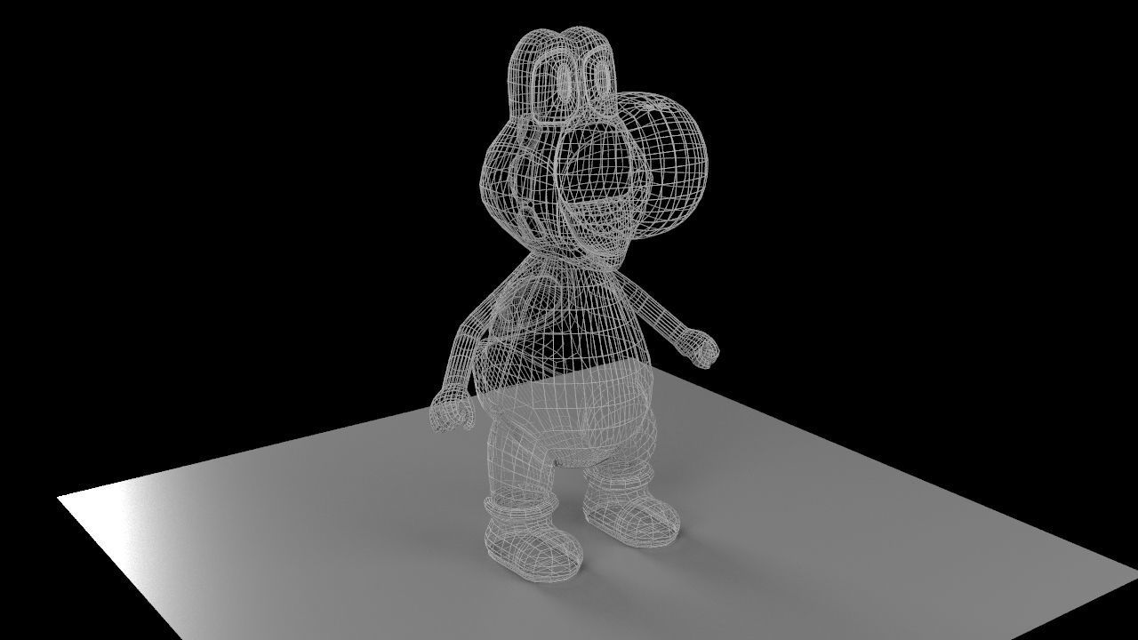 Yoshi from Super Mario All Quad Low-poly 3D model_9