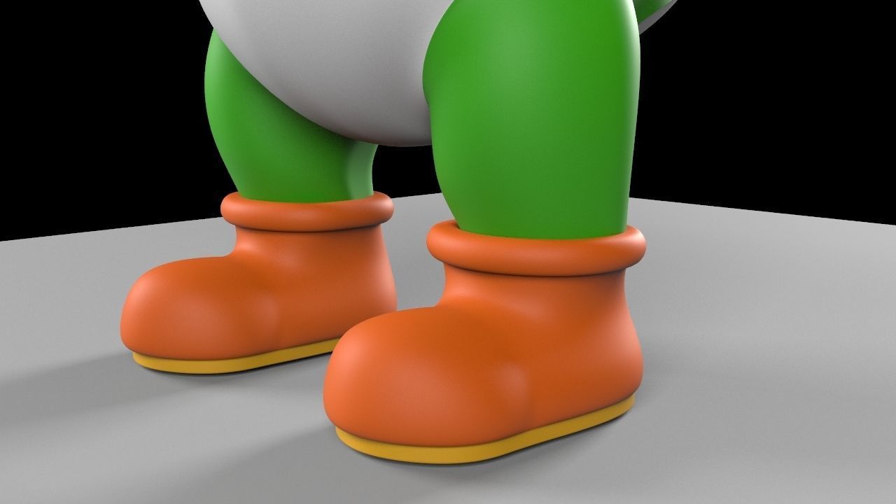 Yoshi from Super Mario All Quad Low-poly 3D model_8