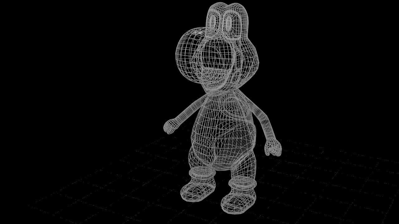 Yoshi from Super Mario All Quad Low-poly 3D model_12
