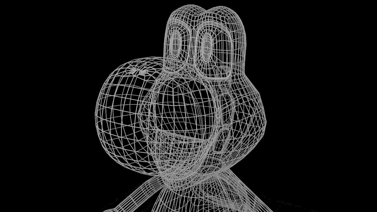 Yoshi from Super Mario All Quad Low-poly 3D model_10