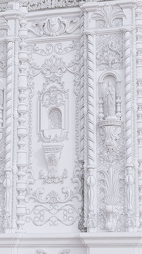Baroque Church Facade 3D model
