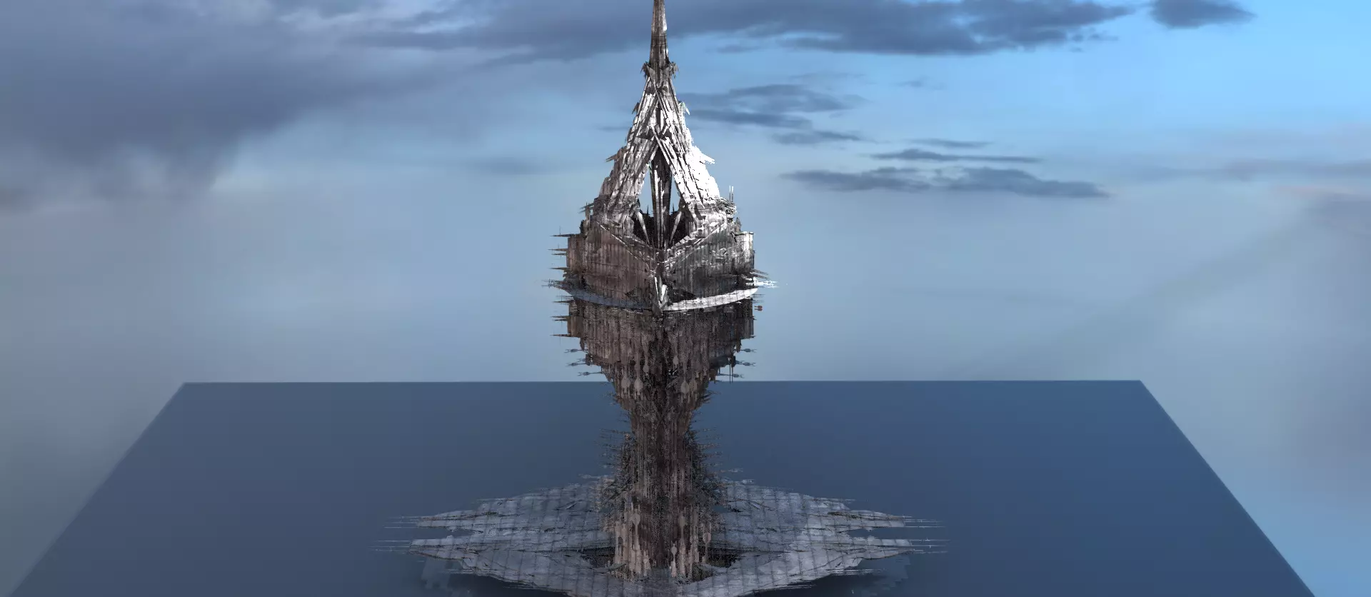 Art Deco Ocean lighthouse 3D model_0