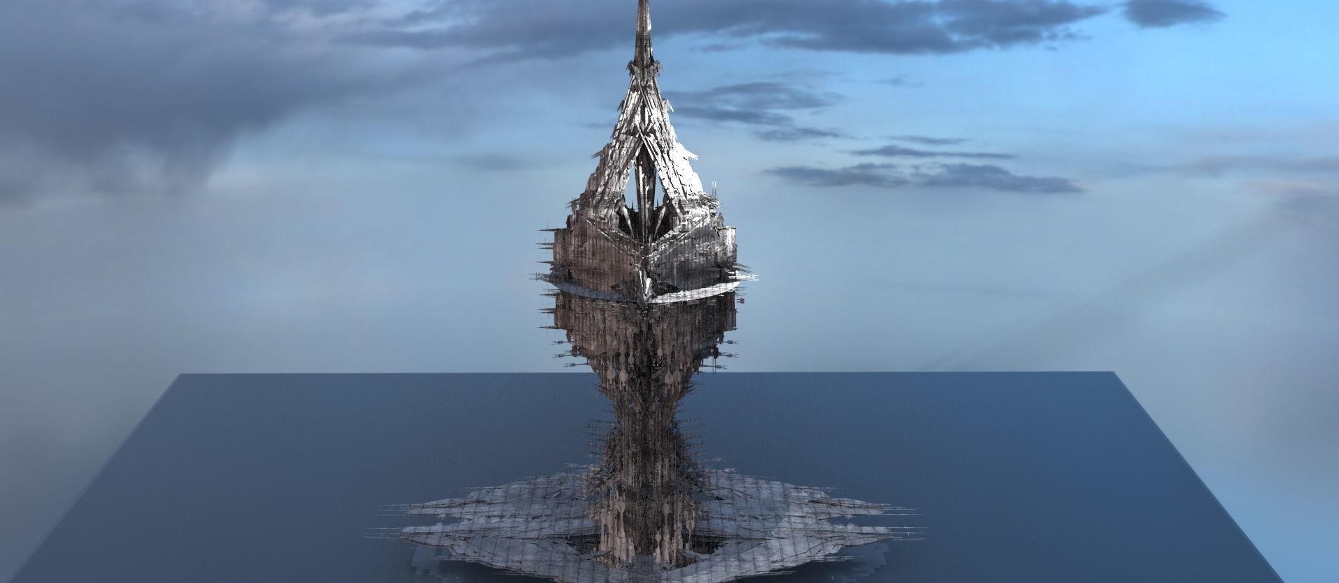 Art Deco Ocean lighthouse 3D model_1