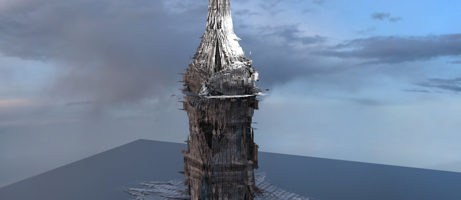 Art Deco Ocean lighthouse Top  3D model_1