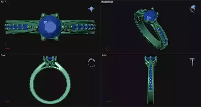 6 Prong Decorative Engagement Ring