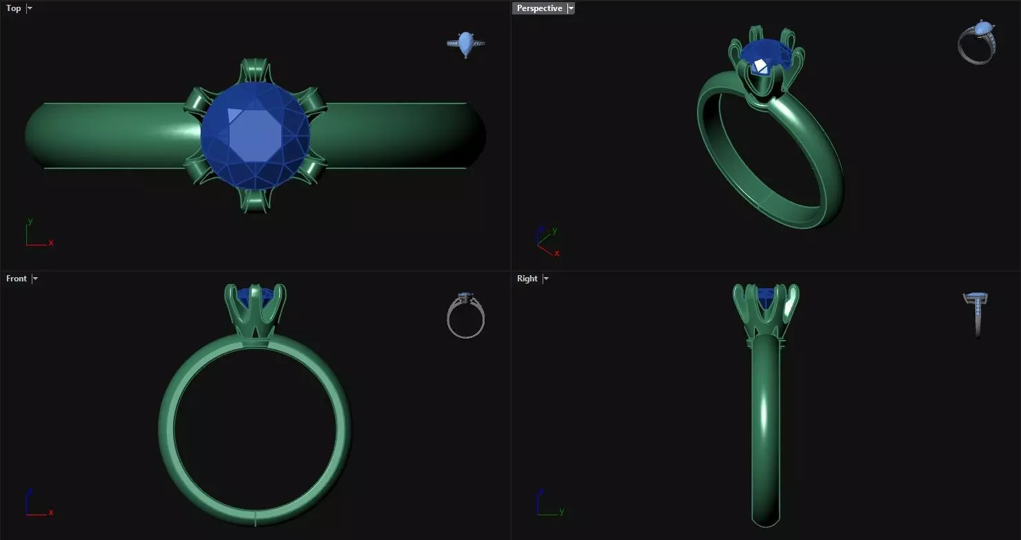 Crown Engagement Ring 3D print model_0