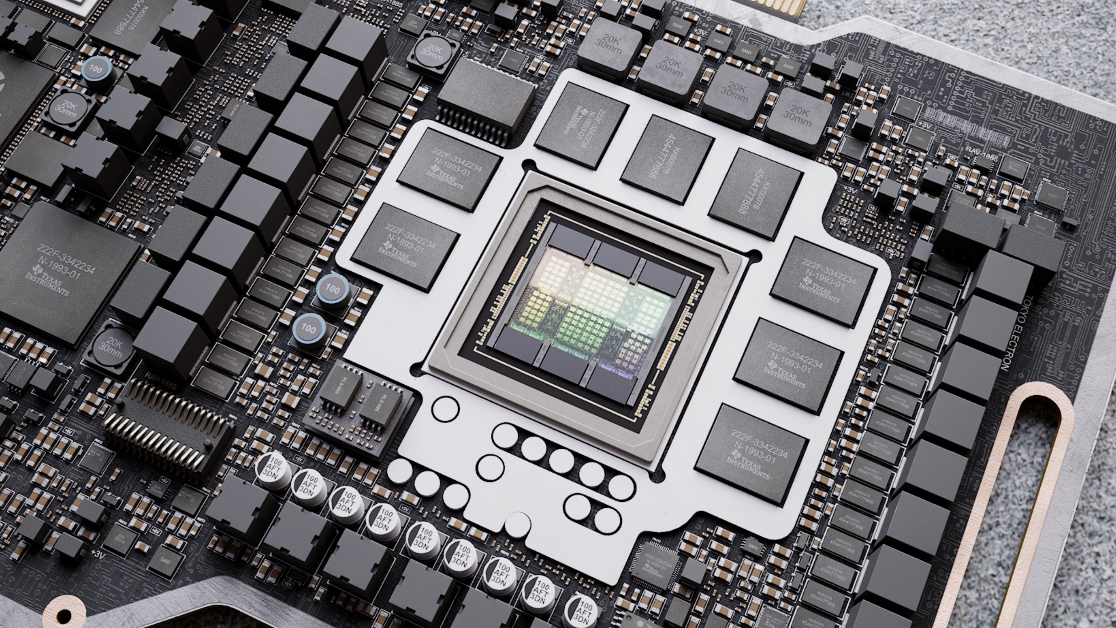 Electron circuit board chip 3D model_1