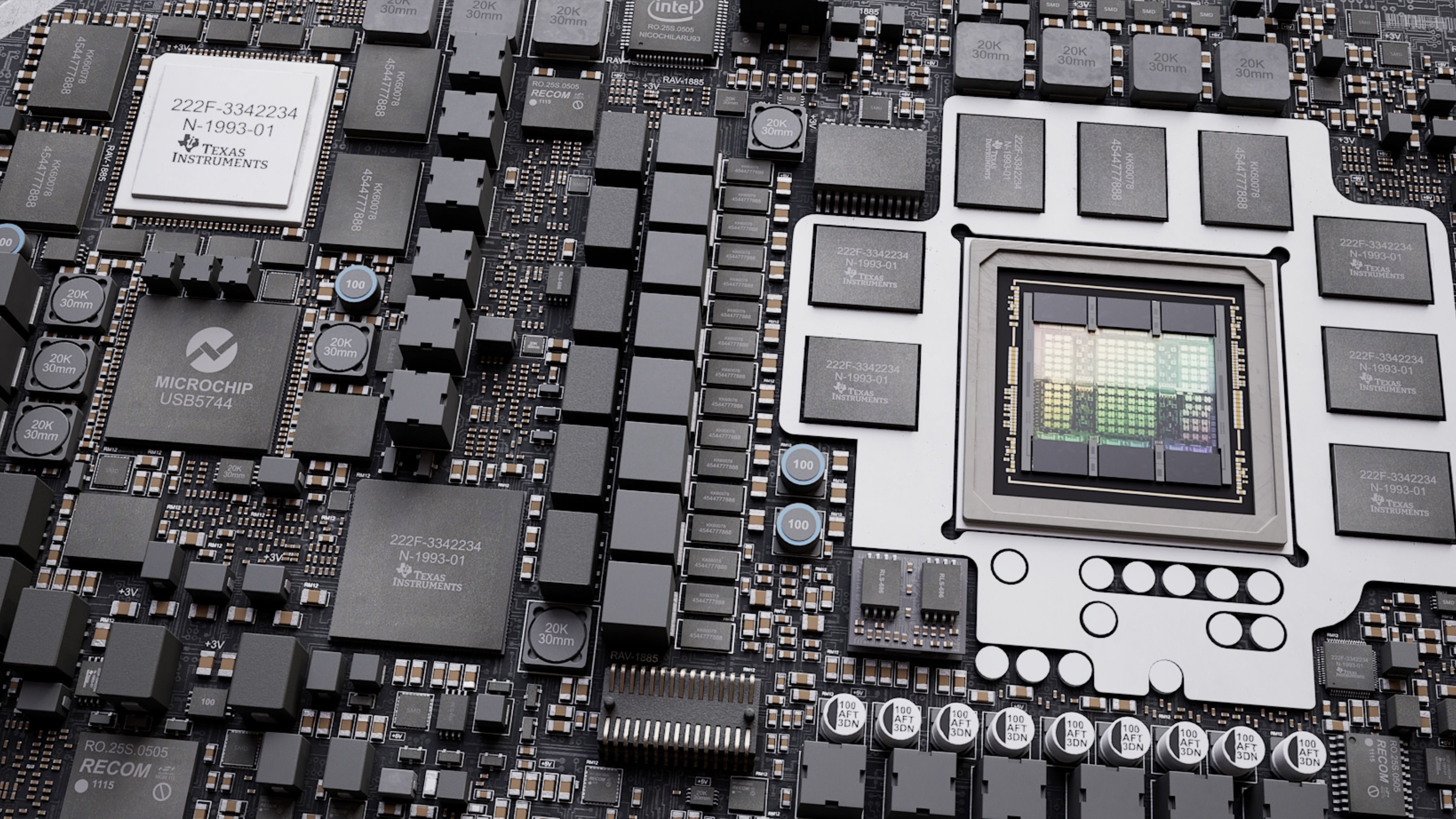 Electron circuit board chip 3D model_6