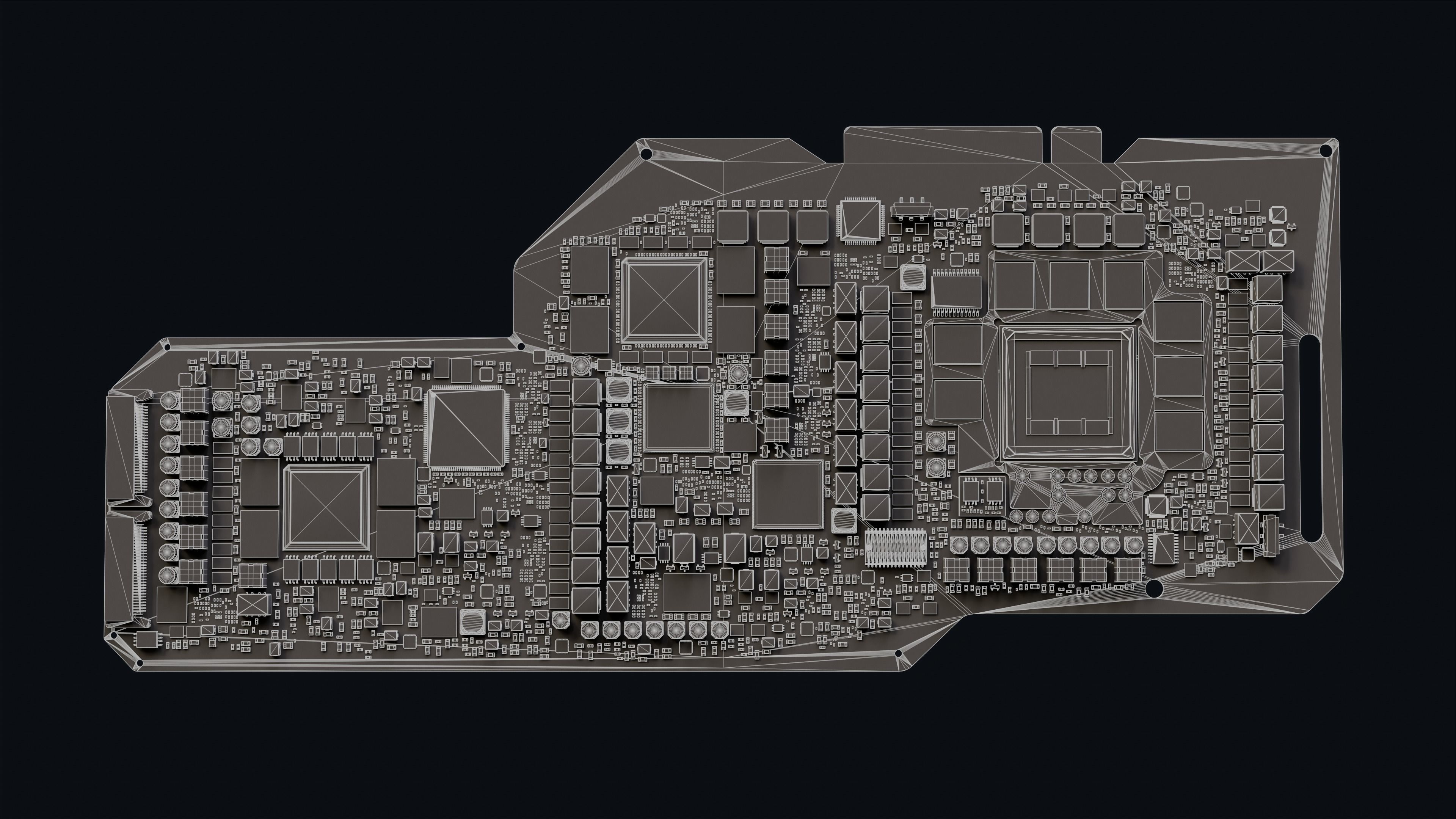 Electron circuit board chip 3D model_8
