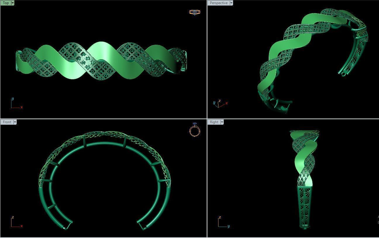 fusion bangle  3D print model_1