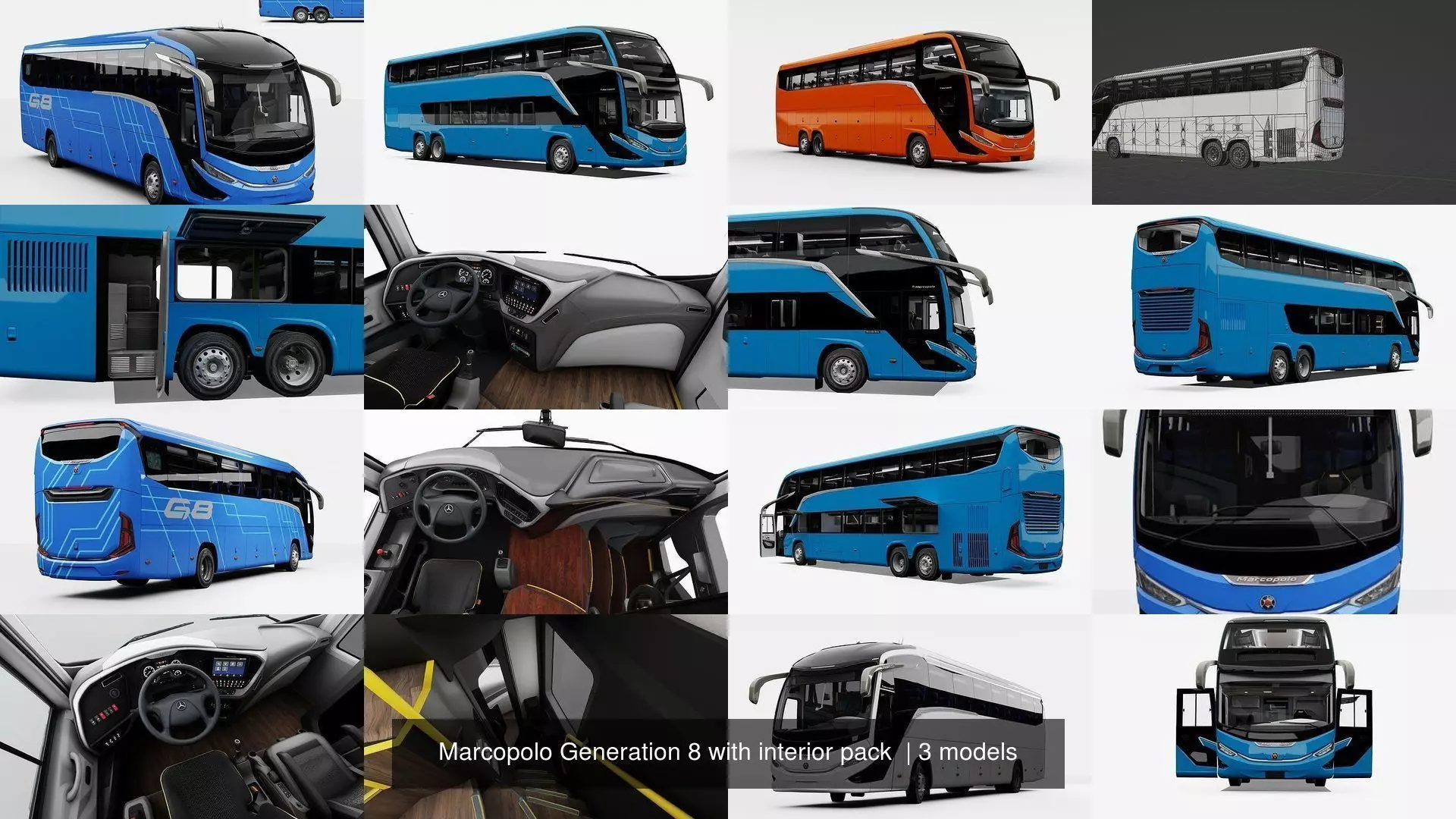 Marcopolo Generation 8 with interior pack  3D Model Collection_1