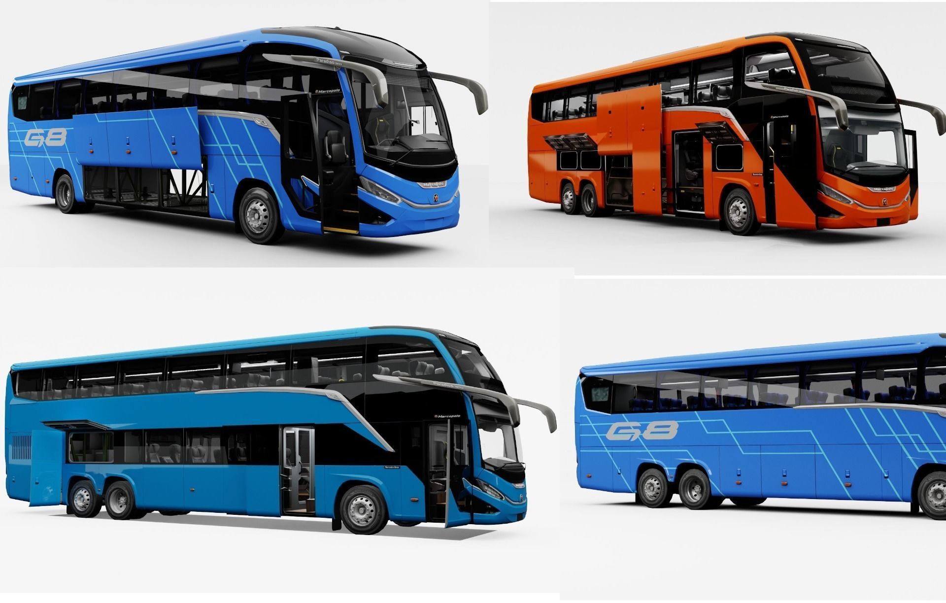 Marcopolo Generation 8 with interior pack  3D Model Collection_4