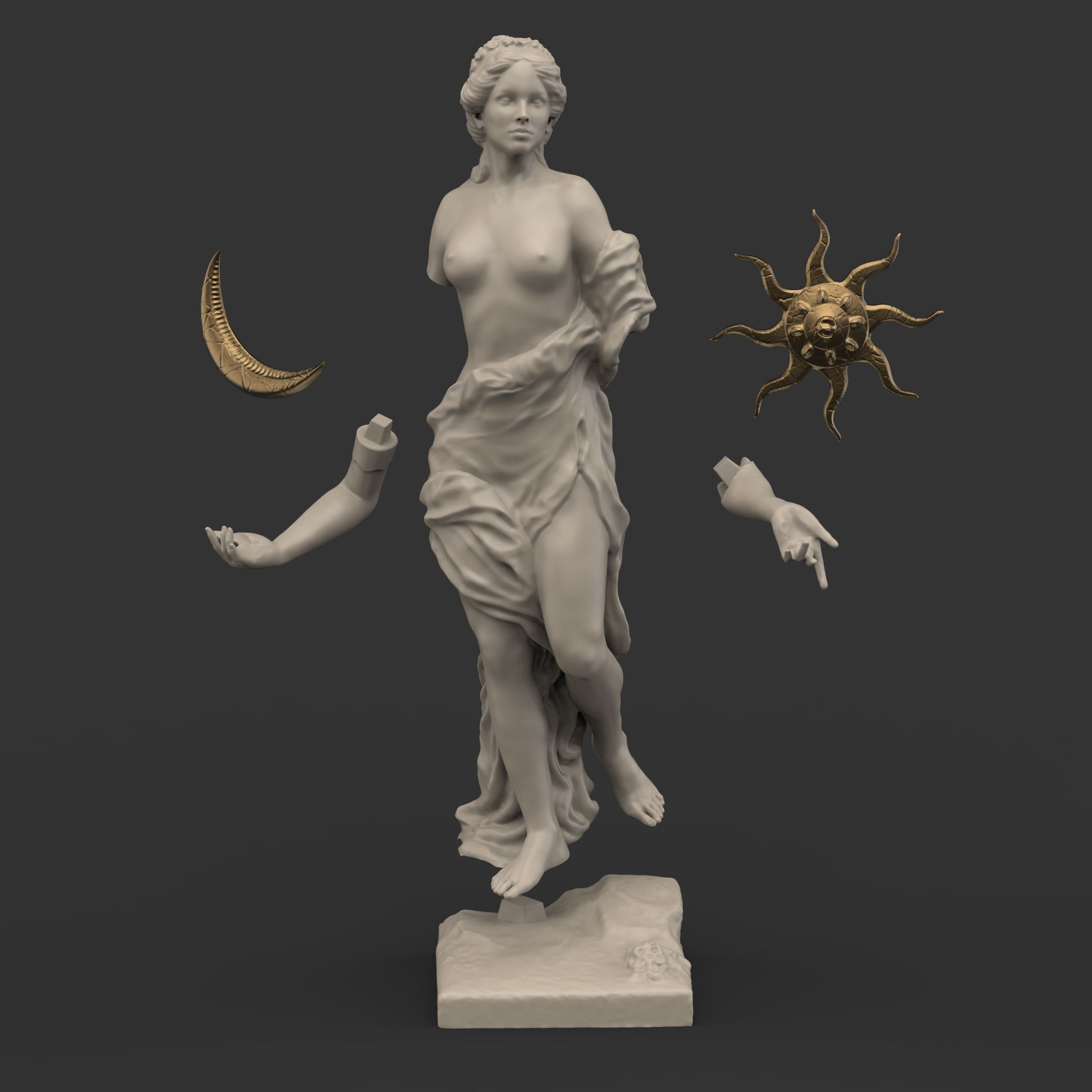 Statue of the goddess Azura from The Elder Scrolls 3D print model_4