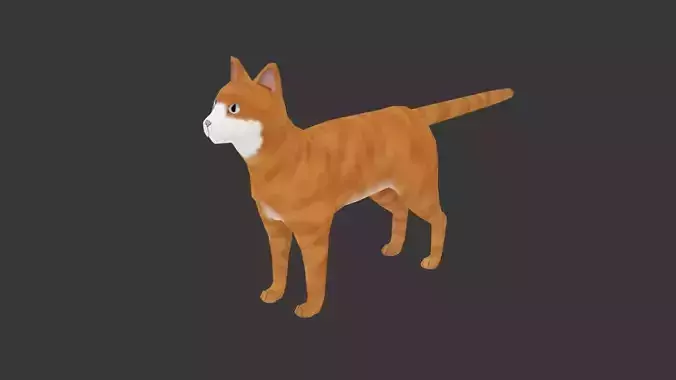 Orange Cat - NPR Free low-poly 3D model