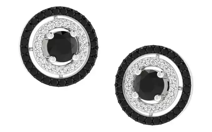 Light Weight White Gold Diamond Earring  -BU-499